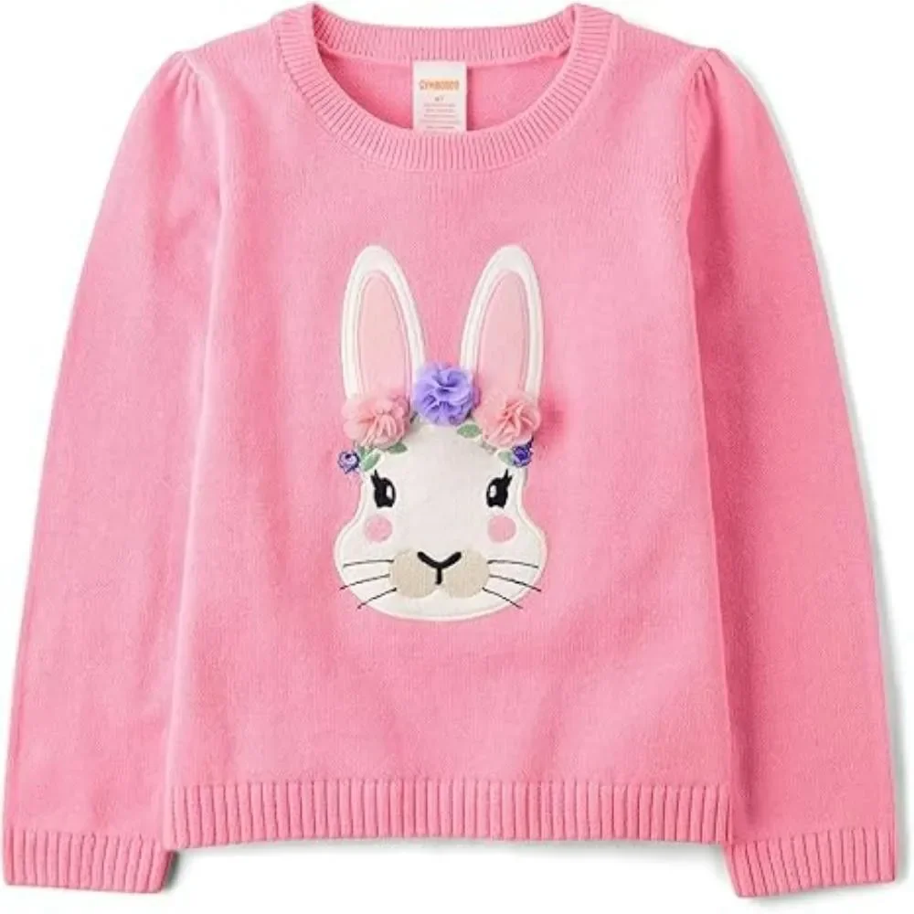 Gymboree Girls & Toddler Pullover Sweaters 12-18 Months Pink Bunny Long Sleeve